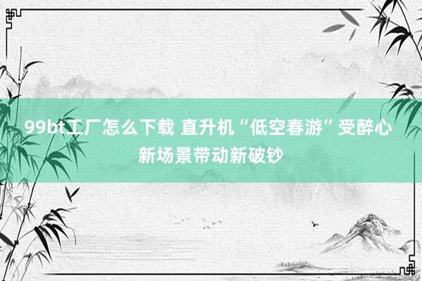 99bt工厂怎么下载 直升机“低空春游”受醉心 新场景带动新破钞